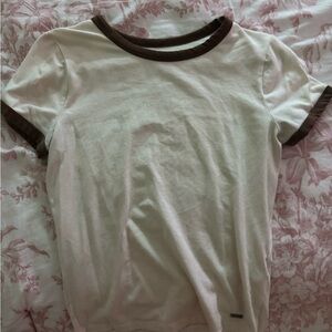 Classic White and Brown Ringer Tee